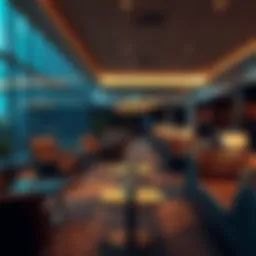 Luxury airport lounge ambiance