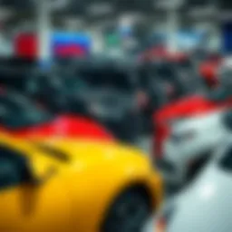A diverse array of vehicles on display at CarMax.