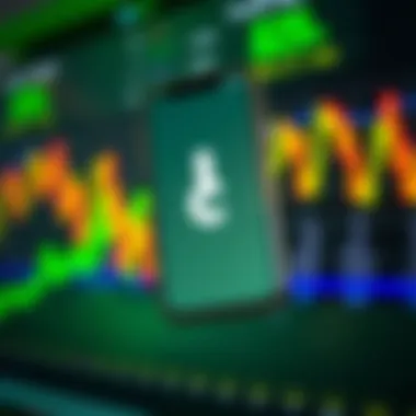 Cash App logo with a stock market background