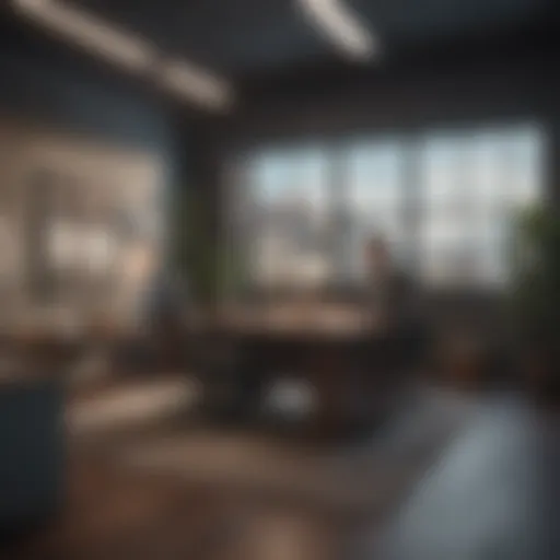 A sleek office setting showcasing an individual entrepreneur at work