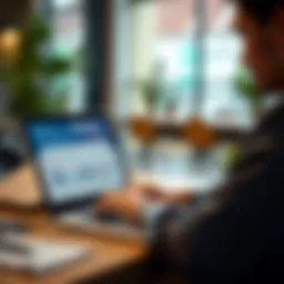 User accessing Banco Popular online services on a laptop