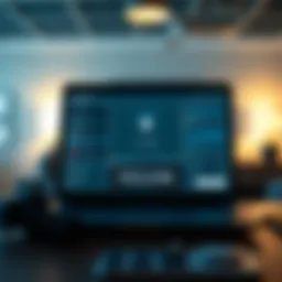 A digital interface showcasing online banking features