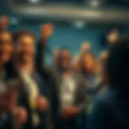 A diverse group of professionals celebrating their certification achievements