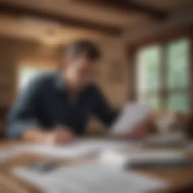 Homeowner reviewing financial documents for renovation