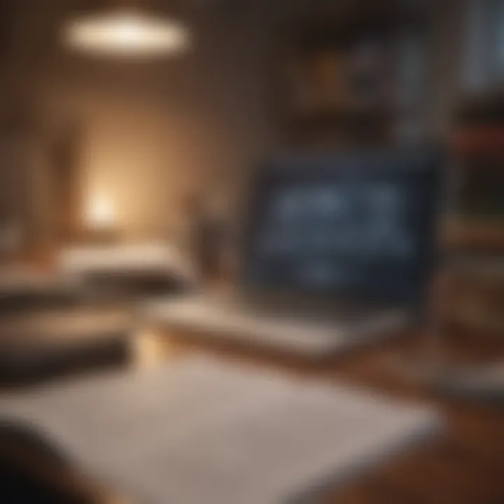 A person studying with books and a laptop