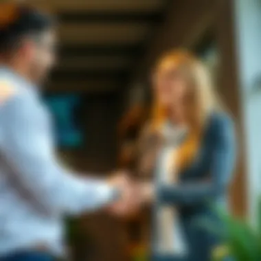 Successful Realtor Partnership A satisfied client shaking hands with a realtor after a successful transaction
