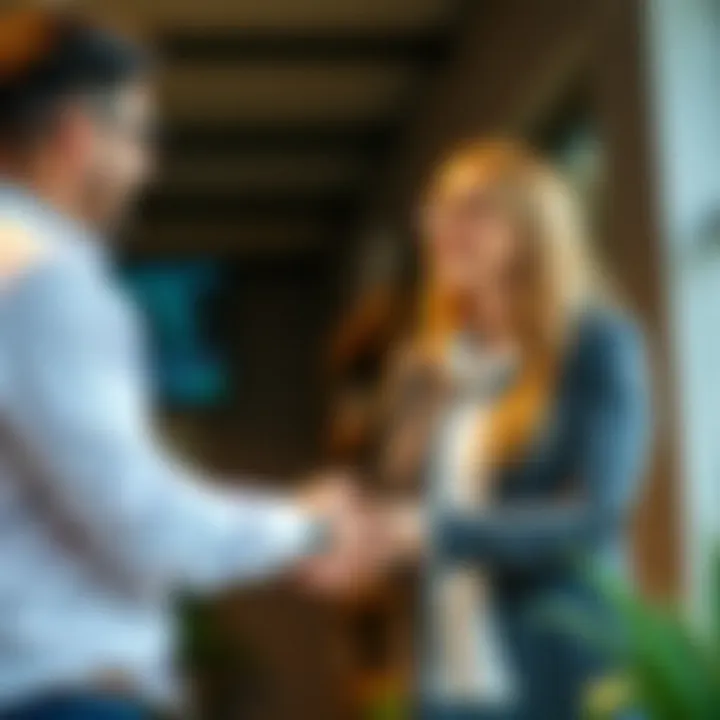 Successful Realtor Partnership A satisfied client shaking hands with a realtor after a successful transaction