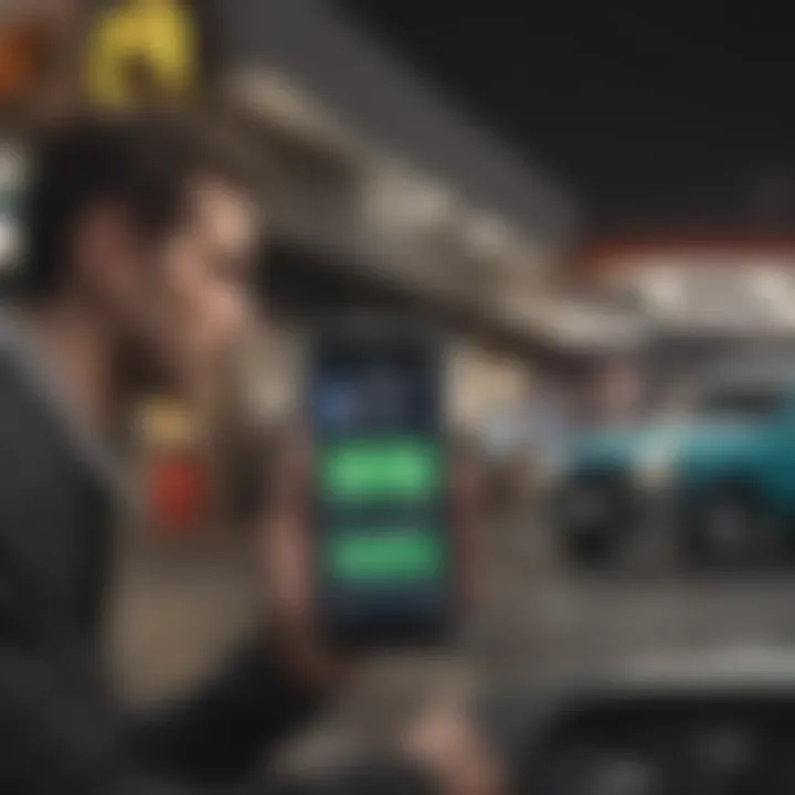 Person using mobile app for gas discounts