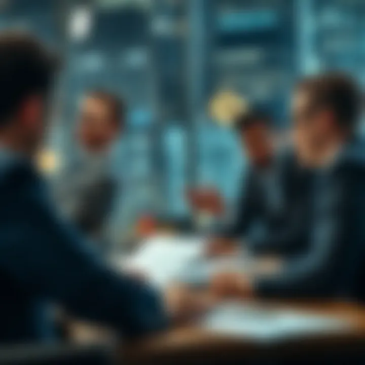 Strategizing for Business Success in NYC Group of professionals discussing business strategies