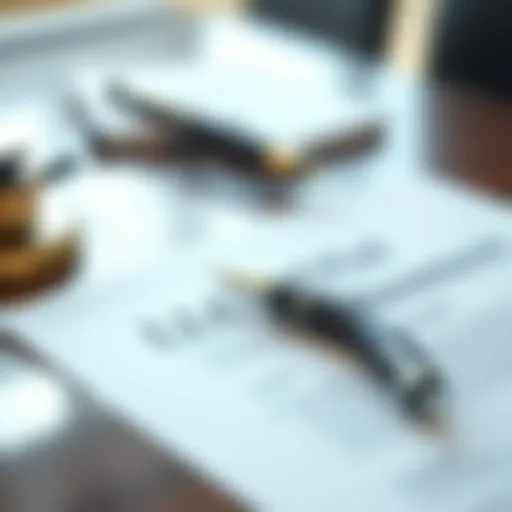 Legal documents and a pen on a table