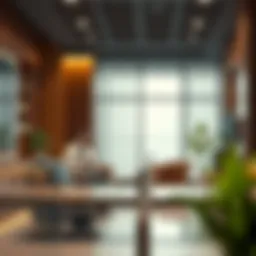 A modern bank interior showcasing financial consultations