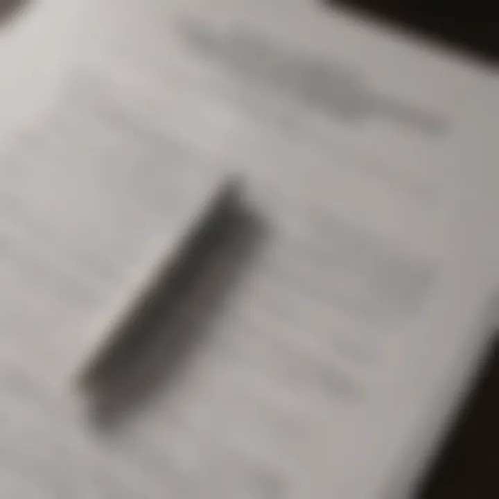 Close-up of legal documents and a pen