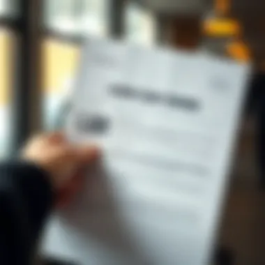 Understanding Loan Terms in Refinancing A close-up of a hand holding a document with loan terms, indicating the importance of understanding refinancing agreements.