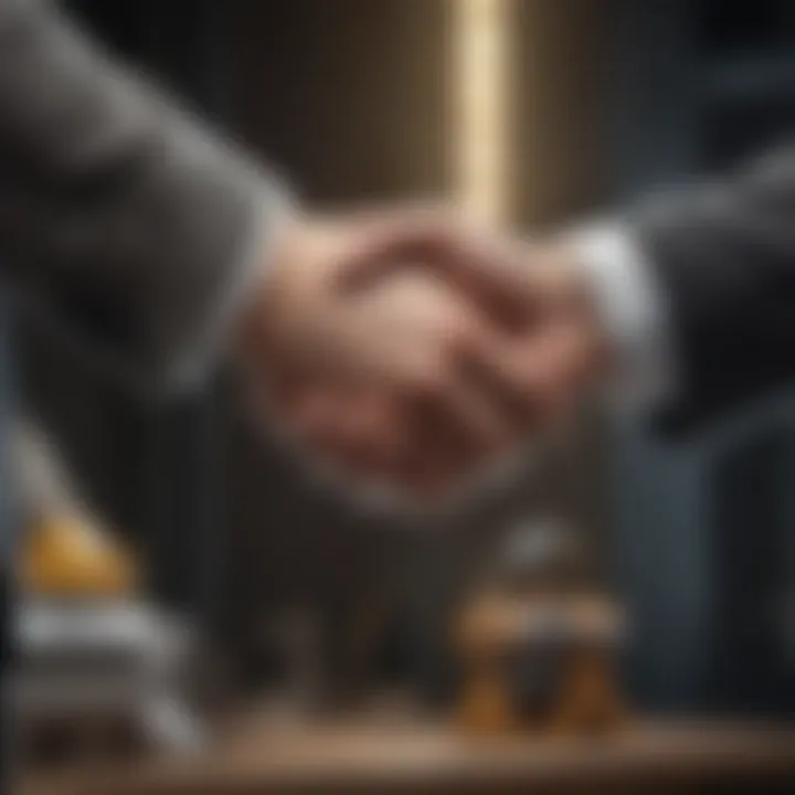 A handshake symbolizing a partnership between investors and construction firms