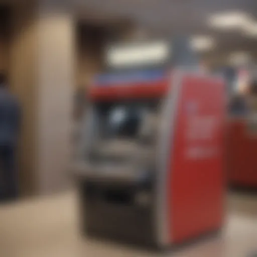 Bank of America check deposit machine in a banking hall