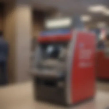 Check Deposit Machine in Action Bank of America check deposit machine in a banking hall
