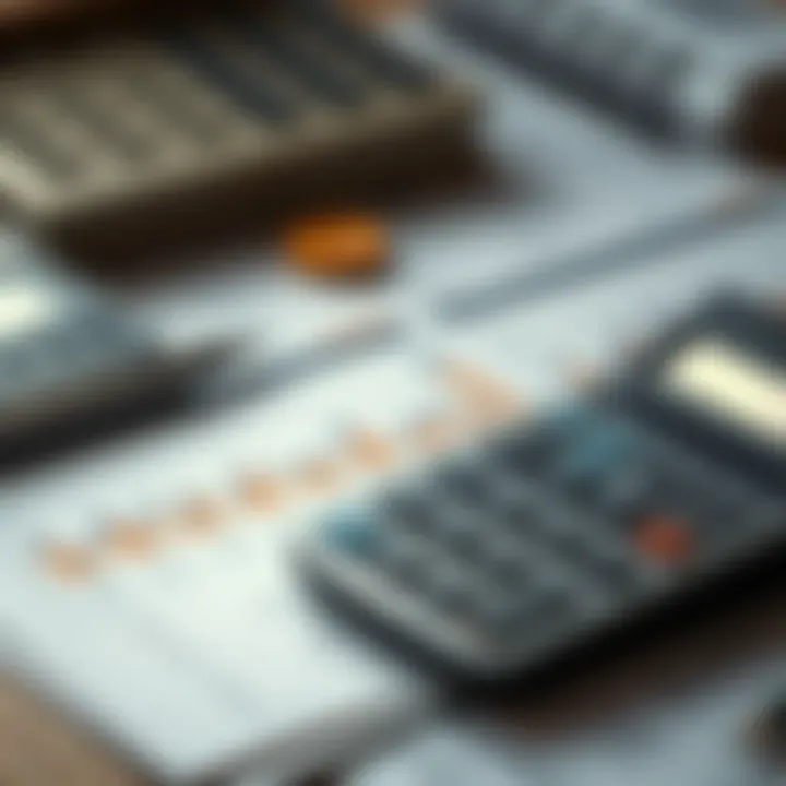 Mortgage Calculations Made Easy A calculator with financial documents representing mortgage calculations