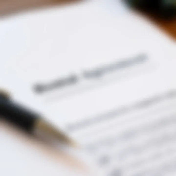Close-up of a rental agreement document with a pen