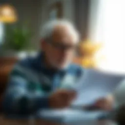 Senior citizen reviewing insurance documents